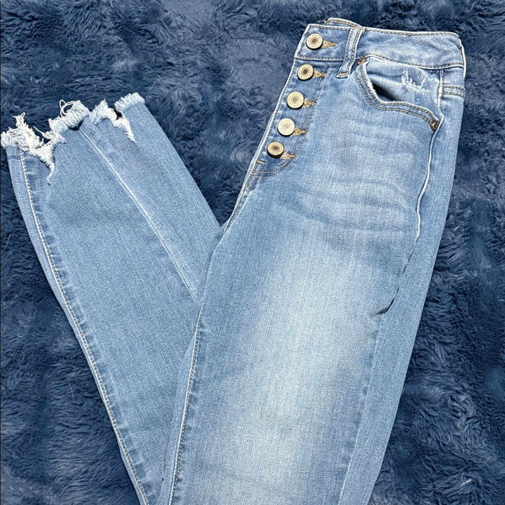 KanCan High Rise Light Blue Distressed Women Jeans